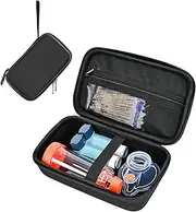 ProCase Hard Carrying Case for Asthma Inhaler (CASE ONLY), Portable Inhaler Spacer Travel Bag for Adults Kids, Masks Asthma Accessories Holder，Asthma Kits Organizer with Mesh Pocket -Black