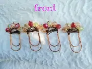 4 Handmade Rosegold Wire Wrapped Beads Bookmark