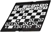 ifundom Educational International Checkers Game Portable Foldable Design Made of Synthetic Leather