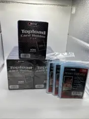 BCW 3X4 35pt 300 Toploaders for Standard Cards and 300 Ultra Pro Soft Sleeves