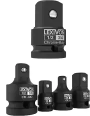 Impact Socket Adapter and Reducer 4-Piece Set | 1/4" - 3/8" - 1/2" + 1/2-Inch Im