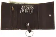 AG Wallets Mens Leather Key Holder Accessory Easy 6 Key Chain Wallet Case Brown