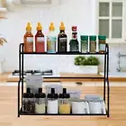 2 Layer Spice Rack Countertop Shelf Organizer Coffee Station Organizer Kitchen