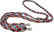 CHALLENGER Horse Western 8' Long Nylon Braided Knotted Barrel Roping Reins Tack 607507