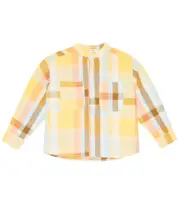 [The New Society] The New Society Roberta checked cotton and linen top Y 14 multicoloured