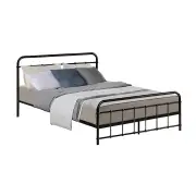 Bed Frame Metal Bed Frame LEO - Double (Black)