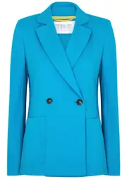 Harris Wharf London Double-breasted Stretch-jersey Blazer - Blue - 10 10
