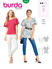 Burda 6429 Size 8-18 Misses' Shirt Sewing Pattern Uncut