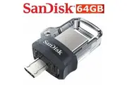SanDisk Ultra 64GB Dual OTG Clear USB Flash Drive