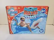 Inflatable Children’s Glitter Shark Ride On Swim Ring 36" Pool Toys Floaties New