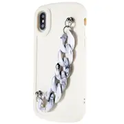 For iPhone XS Max 6.5 inch Flexible TPU Phone Case Matte Finish Coating Phone Cover with Chain Hand