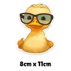 Smart Duck Duckling With Glasses Car Motorcycle Laptop Fridge Sticker Decal