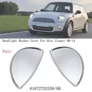 Chrome Left+ Right Headlight Washer Cover 61672752559/60 For Mini Cooper 08-2014 (for: Mini)