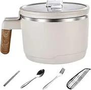 Microwave Noodle Bowl with Handles - Instant Noodle Bowl with Lid,Microwave Bowl Ramen Pot | Portable Ramen Cooker, Steel Thermal Insulated Noodle Bowls