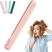 Cozy Home Curling Iron, Mini Dual Purpose Curling Iron, Cozy Home Mini Dual Purpose Curling Iron, 2-in-1 Portable Curling Wand and Flat Iron, Cozy Home Cordless Curling Iron (Pink)