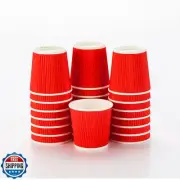 500-CT Disposable Red 4-OZ Hot Beverage Cups with Ripple Wall Design: No Need