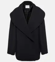 [Alaia] Alaïa Cocoon wrap virgin wool coat AU 14 black