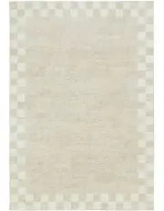 [Miss Amara] Eliora Checkered Border Washable Rug in Grey
