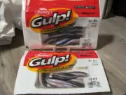 2 Packs Berkley Gulp Fishing Baits 3" Split Tail Minnow Rainbow Color