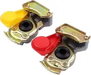 Clutch Head M22 with Valve Set Compressed Air Head Red Yellow M22 x 1.5 with Dust Cap for Truck Tractor Compressed Air Motor Car Tractor Agriculture Tractors Supply Brake Trailer Semi Trailer