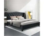 Artiss Bed Frame Queen Base Platform With French Provincial Headboard Charcoal