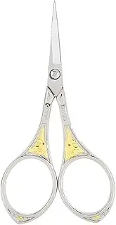 Baxnore Vintage Scissor Sunflower Pattern Stainless Steel Needlework Fabric Sewing Cutting Tool (Silver golden flowers)