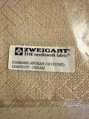 Zweigart Diamond 18 Count Afghan ~Cream~ 58”x 47” Needlework Fabric NEW