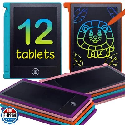 Party Favor Mini LCD Writing Tablet for Kids, 12 Pack – 4.5 Inch Mini Drawing