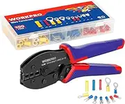 WORKPRO Wire Crimping Tool Kit, Ratcheting Insulated Terminal Crimper for 22 to 10 AWG Wire, Crimping Pliers with 100 Pieces Terminal Connectors