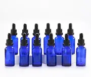 Yizhao 30ml Blue Glass Dropper Bottles for Essential Oils, with [Glass Eye Dropper],for Aromatherapy,Massage,Cosmetic Perfumes, Laboratory, Chemicals–12 Pcs
