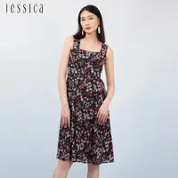 在飛比找momo購物網優惠-【JESSICA】清新小碎花雪紡吊帶洋裝23327N