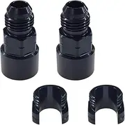 2PCS 6AN Male to 3/8" EFI Fuel Line Fitting, Quick Disconnect Female EFI Fuel Adapter Connector, Aluminum Push on Fuel Rail Fitting, Universal Modification Accessories for Most Cars (3/8)