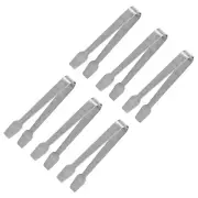 Serving Tongs, 6pcs 6 Inch Stainless Steel Ice Tongs, Mini Sugar Tongs (Silver)
