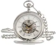 , 3953-W Classic Collection Analog Display Mechanical Hand Wind Pocket Watch