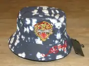 ED HARDY Tattoo Tie Dye Embroidered Tiger Reversible Bucket Hat Cap size OSFM