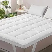 ZOUK Super King Mattress Topper – 10cm Thick, Quilted & Extra Deep – Ultra Soft & Breathable Microfiber Mattress Topper Super Kingsize Bed with Secure Elastic Straps
