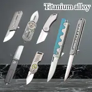 NEW Titanium alloy folding knife D2 blade outdoor camping unboxing portable high