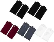 [COMPUKAS] 5Pairs Sun Half Finger Gloves for Women of UV Protective Driving Gloves Breathable Sports Gloves for Outdoor Activities Slip and Shock Absorbing Design