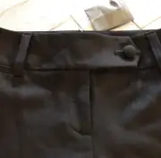 NWT-ANN TAYLOR-Black-Polyester/Rayon-Button-Tailored-Business-Pants-Sz0-MSRP $78