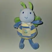 NEW Carter's Starters Blue Yellow Bee Bumblebee Plush Rattle Lovey Baby Toy Bug