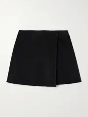 [Le Kasha] Le Kasha - Skardu Cashmere Wrap Mini Skirt - Dark gray - large large Gray