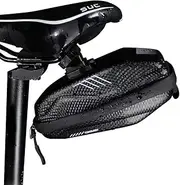 MOZOWO Bike Saddle Bag, Waterproof Bike Under Seat Pack Rear Bag Pannier Storage Bag Mountain Road MTB Bicycle EVA PU Saddle Bag, Bicycle Repair Tools Pocket Pack Cycling Pouch with Reflective Stripe