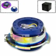 NRG 6-HOLE STEERING WHEEL BLUE/NEO CHROME GEN-2.8 QUICK RELEASE RACE HUB ADAPTER