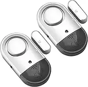 2 Pack Door Window Alarm Sensor Home Security Ultra-Slim Wireless Magnetic Burglar Alarm with 125DB Loud Intruder Entry Batteries Included for Home Office Apartment Garage Safety Easy to Install