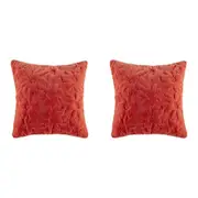 2x Kas Australia Fresca Filled Cushion/Pillow Home Decor Square 50x50cm Tomato