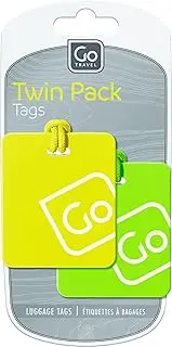 Go Travel Twin Pack Luggage Tags, Yellow & Green