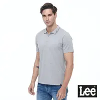 在飛比找樂天市場購物網優惠-Lee 領口Lee Logo素色短袖POLO衫 男款 灰