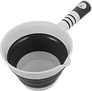 Luxshiny 1pc Portable Water Spoon Portable Tub Canning Funnel Wide Mouth Bath Rinser Bathing Ladle Shower Cup Folding Bath Ladle Dipper Bath Ladle Folding Water Ladle Grey Plastic