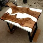 Resin Table | Acacia Wood Table/ White Epoxy Coffee table/ Handcrafted Statement
