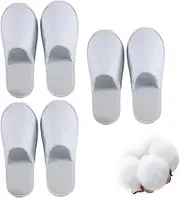 Rakiuty Disposable Slippers, Guest Slippers, White Terry Towelling Slippers, Hotel Slippers, Terry Towelling Slippers, Guest Slippers Set, Compressed Towel, Universal Size, Non-Slip, for Hotel, Spa,